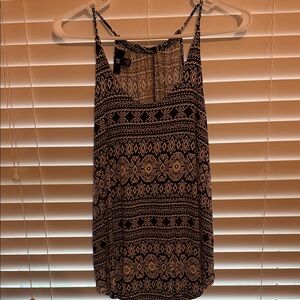 Iz Byer Black and White Patterned Tank Top